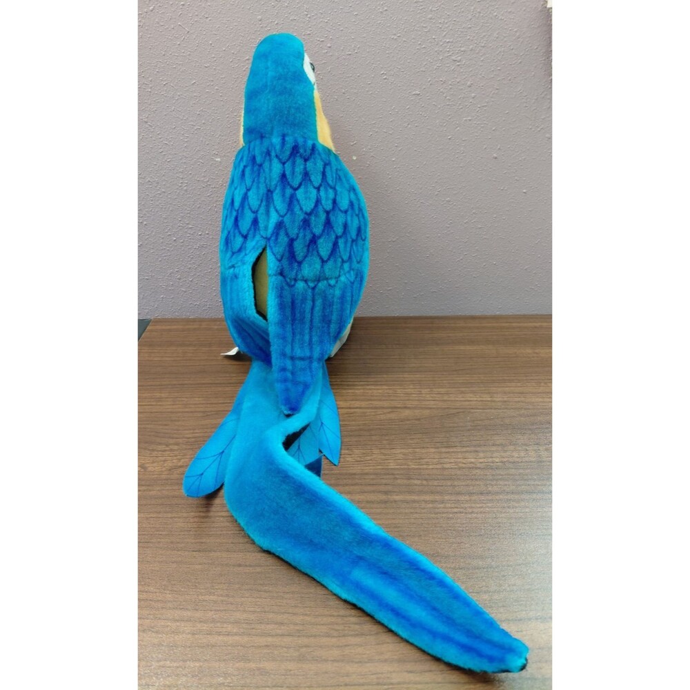 Vtg 2000 Hansa Thomas Boland Co Blue Macaw Parrot Plush Stuffed Animal - Picture 2 of 9